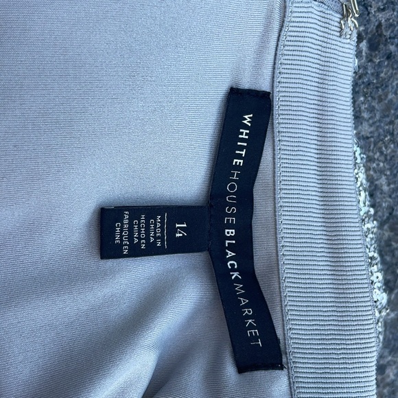 COPY - White House Black Market silver sequin mini skirt size 14 - Picture 3 of 5